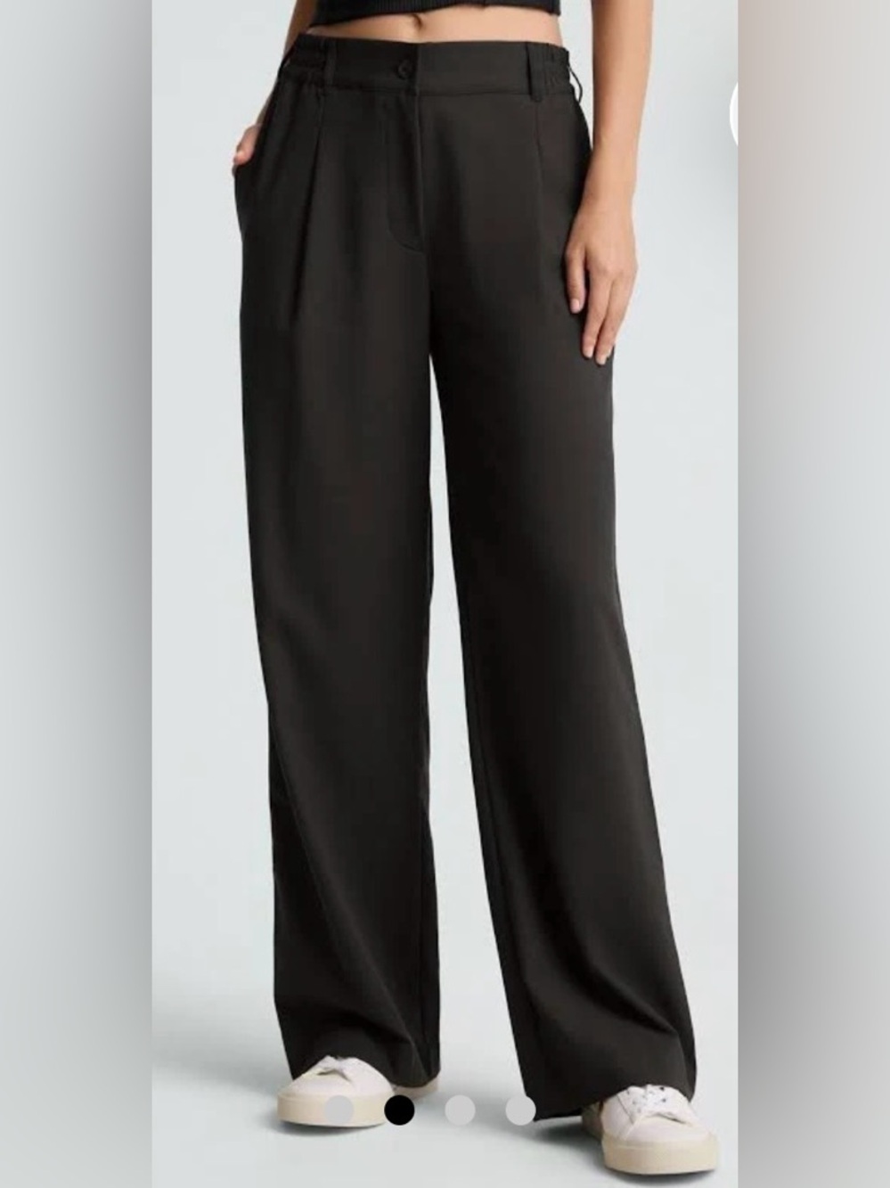 Beyond Yoga Black Status Wide-Leg Trousers